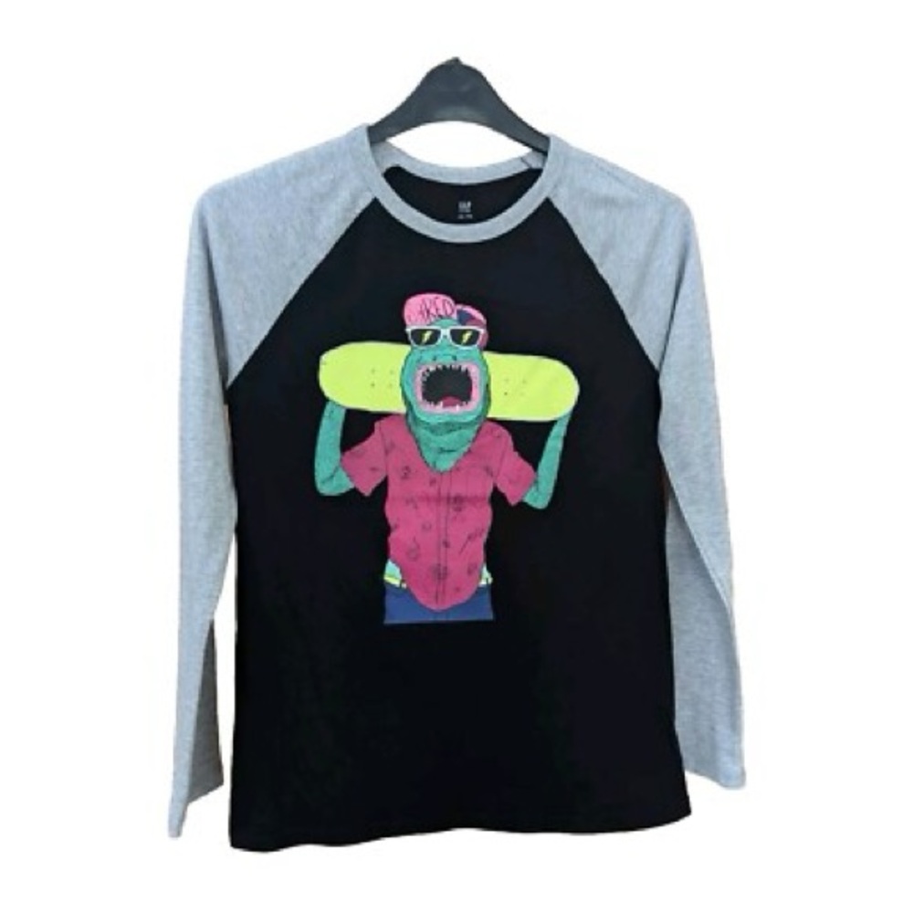 Gap Boys Shred Skateboard Lizard Gator Long Sleeve Sz XL
